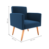 Poltrona para Decoração Belém Suede Azul - 2