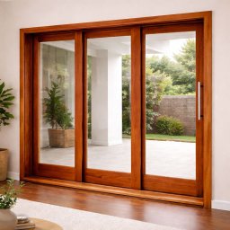 Porta Balcão de Madeira Modelo York 3fls 2,15(a)x2,30(l) C/fechadura - 1