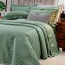 Jogo Colcha Super King 400 Fios Egípcio 100% Algodão Verde + Jogo de Cama - 7 Peças - 7