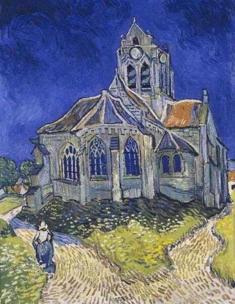 A Igreja de Auvers - van Gogh - Tela 60x77 Para Quadro - 1