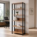 Ver imagem 3 de Estante Livros Sala de Estar 73cm x 185cm com 6 Prateleiras Dalla Costa 100% MDF Cor:Freijó com