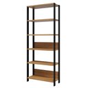 Ver imagem 1 de Estante Livros Sala de Estar 73cm x 185cm com 6 Prateleiras Dalla Costa 100% MDF Cor:Freijó com