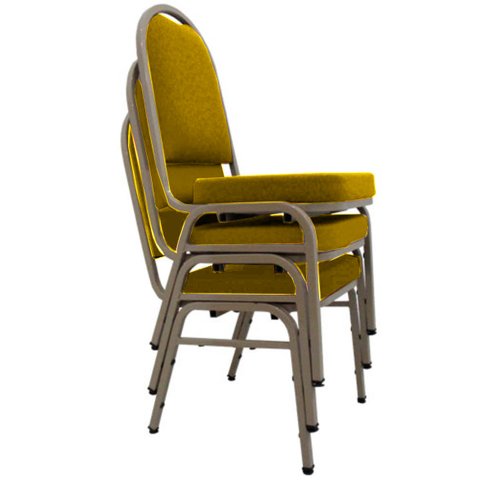 03 Cadeiras para Hotel e Auditório Linha Hotel Amarelo
