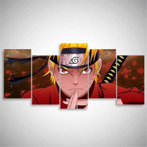 Quadro Mosaico 5 Peças Naruto Sakura Desenhos Animes Desenho Para Quarto  Sala cozinha