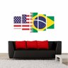 Quadro Impresso Bandeiras Dos Países Estados Unidos x Brasil - 4