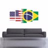 Quadro Impresso Bandeiras Dos Países Estados Unidos x Brasil - 2