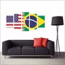 Quadro Impresso Bandeiras Dos Países Estados Unidos x Brasil - 6