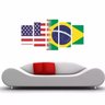 Quadro Impresso Bandeiras Dos Países Estados Unidos x Brasil - 5