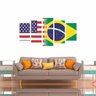 Quadro Impresso Bandeiras Dos Países Estados Unidos x Brasil - 3