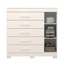 Ver imagem 3 de Cômoda Rayane 1 Porta 5 Gavetas 100% Mdf Branco - Acp Móveis