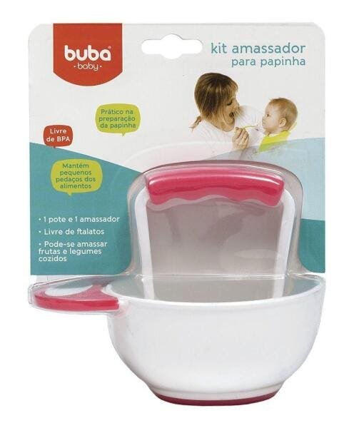 Kit Amassador para Papinha Bebê Rosa (0m+) Buba - 4