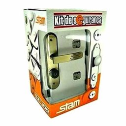 Kit Segurança Fechadura+travas Chave Tetra Stam 1800/21 Oxidado - 3 Kit Segurança Fechadura+travas Chave Tetra Stam 1800/21 Oxidado - 3