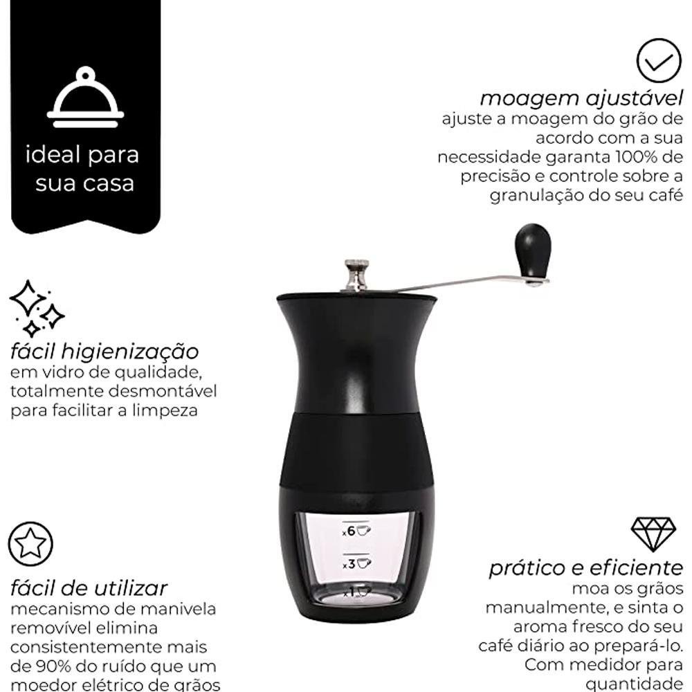 Moedor Café Manual Vidro e Silicone, Totalmente Ajustável - 2