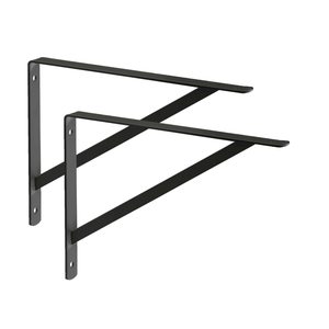 2x Suporte Mão Francesa Forte P/ Prateleira 50cm - Preta
