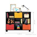 Ver imagem 2 de Estante Nicho com Rodízios Kansas Preto com 3 Gavetas Coloridas