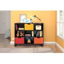 Ver imagem 3 de Estante Nicho com Rodízios Kansas Preto com 3 Gavetas Coloridas