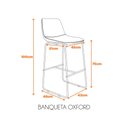 Ver imagem 2 de Kit com 2 Banquetas Oxford Assento em Couro Ecológico e Base Cromada Fratini Conhaque