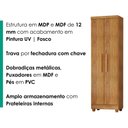 Ver imagem 5 de Armario para Lavanderia Multiuso 2 Portas 188x55 cm Isabela Cedro Rudk