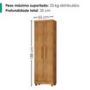 Ver imagem 3 de Armario para Lavanderia Multiuso 2 Portas 188x55 cm Isabela Cedro Rudk