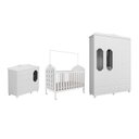 Ver imagem 3 de Quarto de Bebê com Guarda-Roupa Cômoda e Berço com Capitonê Maya Provençal 100% MDF Yescasa Branco/B