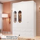 Ver imagem 7 de Quarto Bebê com Guarda-Roupa Cômoda e Berço 3EM1 com Capitonê 100% MDF Maya Provençal Yescasa Branco