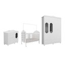 Ver imagem 3 de Quarto Bebê com Guarda-Roupa Cômoda e Berço 3EM1 com Capitonê 100% MDF Maya Provençal Yescasa Branco