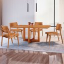 Ver imagem 1 de Mesa Patros Tampo 120cm Laminado Barril com 4 Cadeiras Eva Moderna Mobília
