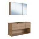 Ver imagem 2 de Conjunto Gabinete de Banheiro Suspenso 110cm com Espelheira Lavinia Mel