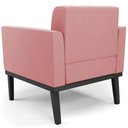 Ver imagem 7 de Poltrona Base Madeira Preto Kit 2 Ana Suede Rosê - Ibiza