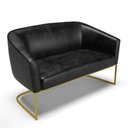 Ver imagem 1 de Sofá 2 Lugares Namoradeira Industrial Dourado Stella Sintético Pu D03 - D’Rossi