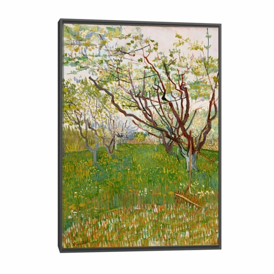 Quadro Decorativo Van Gogh The Flowering Orchard 63x42cm Moldura Preta