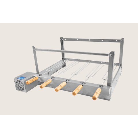 Churrasqueira Giratória Inox 5 Espetos Bivolt Tron Grill