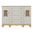 Ver imagem 3 de Cômoda Infantil 2 Portas com Vidro e 4 Gavetas 125cm Ternura Multimóveis Mp4808 Madeirado/Off