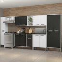 Ver mais imagens de Cozinha Compacta Com Armário E Balcão Xangai Blues Multimóveis Branca/Preta Branco/Preto
