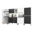 Ver imagem 1 de Cozinha Compacta Com Armário E Balcão Xangai Blues Multimóveis Branca/Preta Branco/Preto