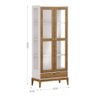 Cristaleira Vitrine Milão com 2 Portas e 1 Gaveta - Off Whit - 5