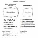 Ver imagem 6 de Kit 6 Jogos Americanos Retangular com Guardanapos Bordado Borboleta - Branco
