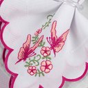 Ver imagem 2 de Kit 6 Jogos Americanos Retangular com Guardanapos Bordado Borboleta - Branco
