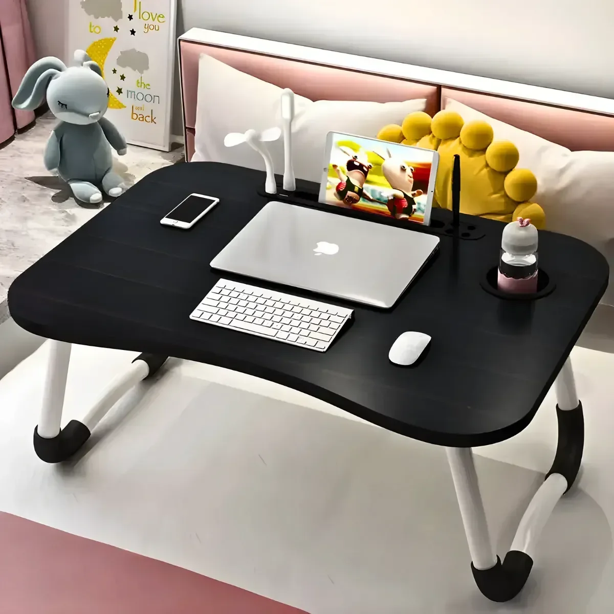 Ver imagem 2 de Mesa de Colo Portátil Dobrável Suporte Multiuso - Preto