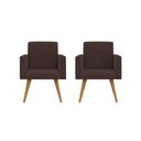 Ver imagem 1 de Kit 02 Poltronas Decorativas Nina Cadeira Recepção Marrom