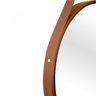 Espelho Decorativo Adnet Marrom Alça Corino Caramelo 60cm Redondo Marrom/Caramelo, 60 cm - 3