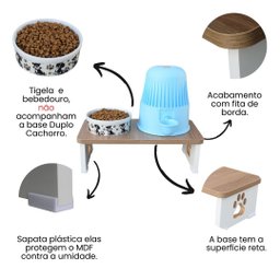 Suporte Comedouro Bebedouro Base Dupla Cachorro - 5
