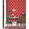 Papel de Parede Adesivo Arabesco Vermelho Decorativo 2,80m - 4