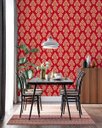 Ver imagem 4 de Papel de Parede Adesivo Arabesco Vermelho Decorativo 2,80m
