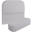 Ver imagem 1 de Cabeceira Cama Box Casal 140cm Lanna com Puff Recamier Doha W01 Linho Cinza - Lyam Decor