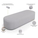 Ver imagem 5 de Cabeceira Cama Box Casal 140cm Lanna com Puff Recamier Doha W01 Linho Cinza - Lyam Decor
