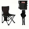 Cadeira Praia Camping Bolso Lateral 70cm Banqueta Pesca Banco Assento Dobravel Preta Bolsa - 4