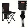 Cadeira Praia Camping Bolso Lateral 70cm Banqueta Pesca Banco Assento Dobravel Preta Bolsa - 2