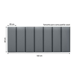 Cabeceira Painel Modular Estofada Cama Box Casal - Tam. Instalada 140 cm x 60 cm Cor:Grafite - 3