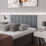 Cabeceira Painel Modular Estofada Cama Box Casal - Tam. Instalada 140 cm x 60 cm Cor:Grafite - 1
